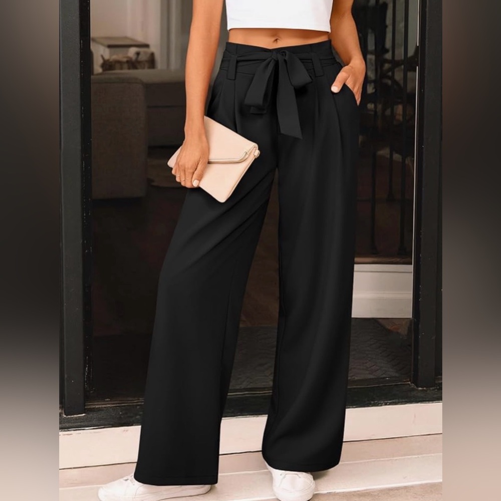 LILLUSORY Black Wide-Leg Trousers Medium - Picture 3 of 6